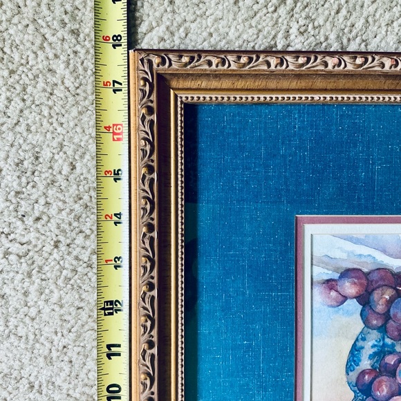 Elegant Blue and Gold Framed Still Life Art - Picture 3 of 5